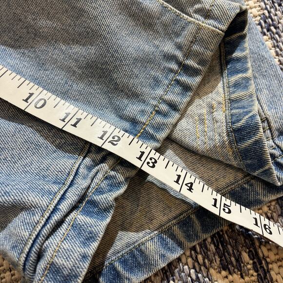 VTG Y2K Webs Baggy Jorts Jean Shorts Skater Hip-Hop Style Light Wash SZ 39 - Picture 7 of 7